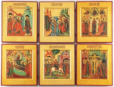 TWELVE RUSSIAN FEAST DAY ICONS