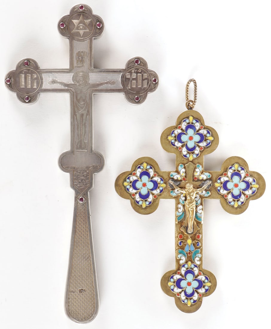 A PAIR OF RUSSIAN ORTHODOX CROSSES (1 of 4)
