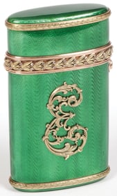FABERGE STYLE GOLD, ENAMEL & DIAMOND CASE