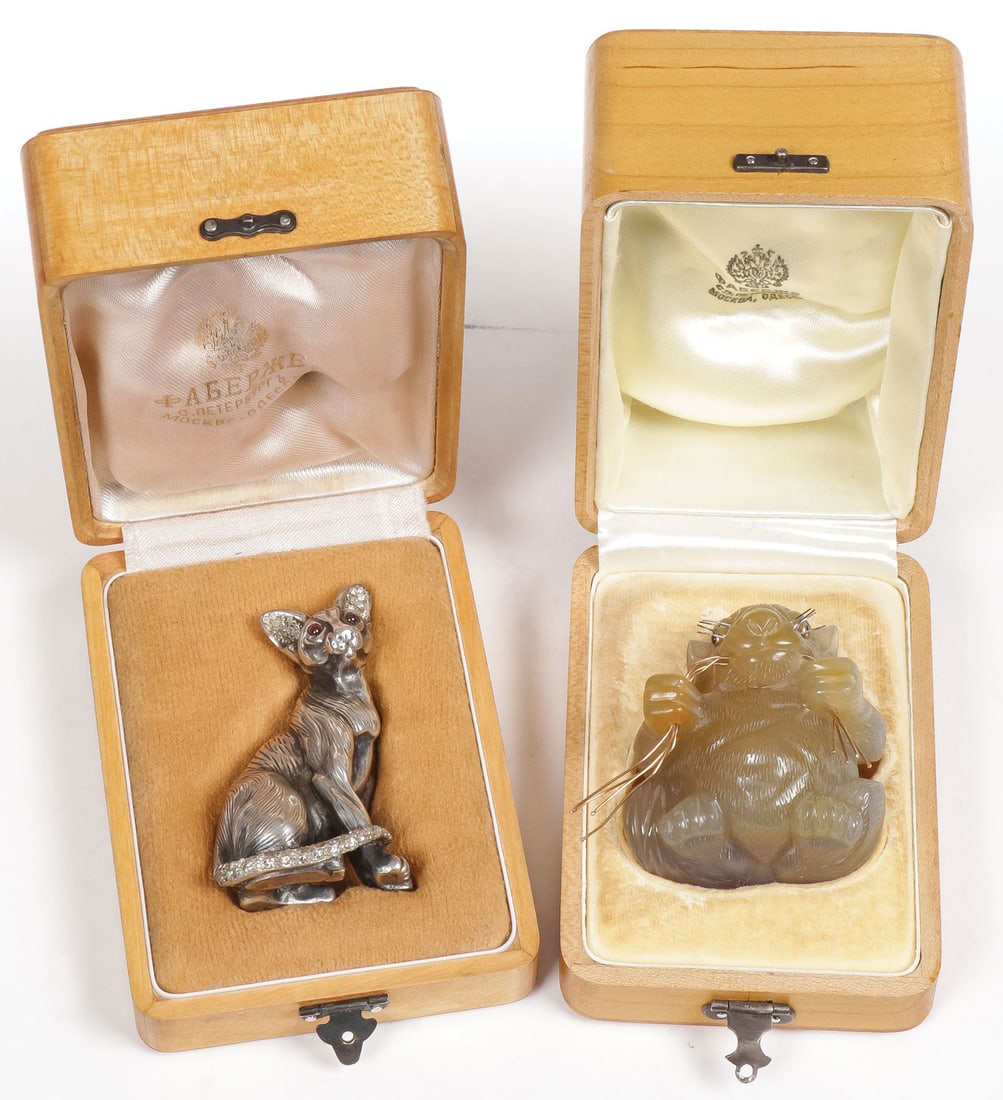 PAIR OF FABERGE STYLE ANIMALS (1 of 5)