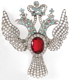 INTERESTING SILVER & GEMSET HAT BADGE