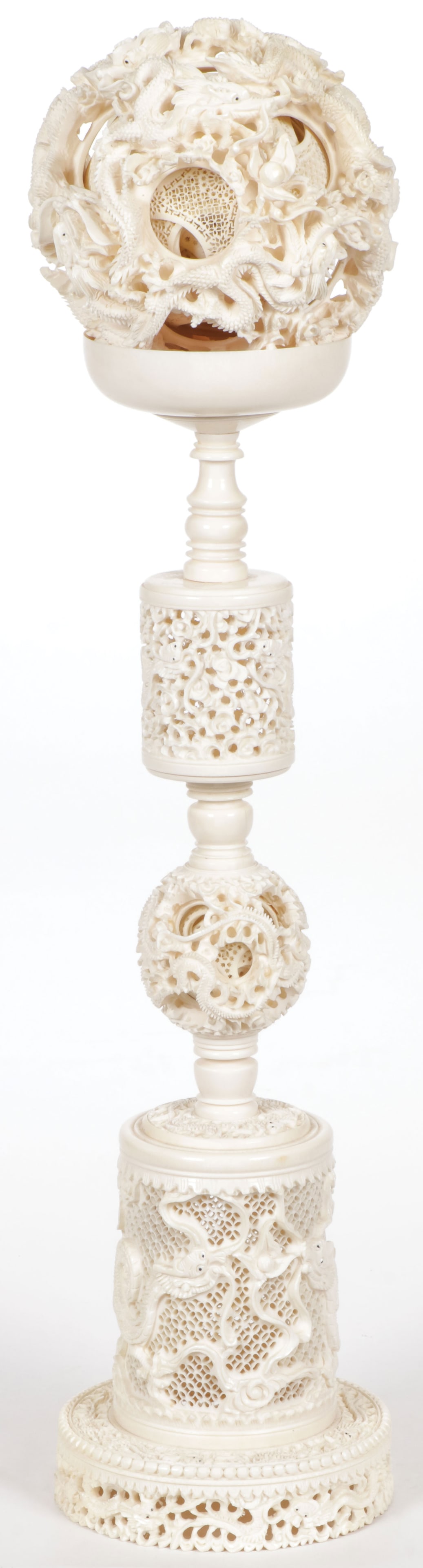 LARGE & IMPRESSIVE CHINESE CARVED MYSTERY BALL (1 of 7)