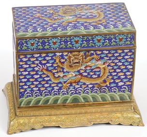 FINE CHINESE CLOISONNE ENAMEL INKSTONE WARMER