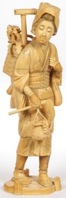 A LARGE AND IMPRESSIVE JAPANESE CARVED OKIM