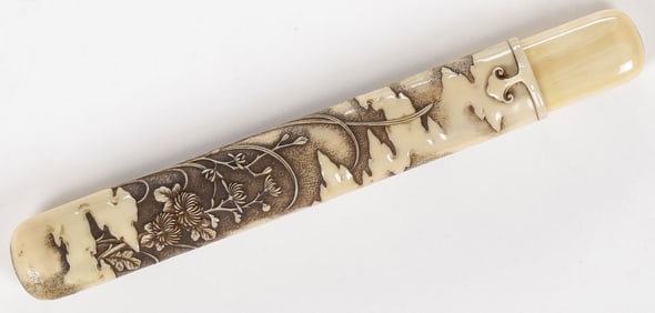 FINELY CARVED KISERUZUTSU (PIPECASE), MEIJI