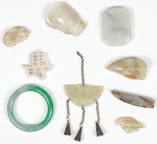 NINE PIECES CHINESE CARVED JADE