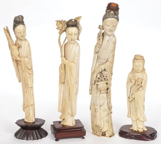 FOUR CARVED MAIDENS C. 1880-1920