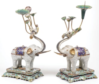 PR CHINESE ENAMELED ELEPHANTS
