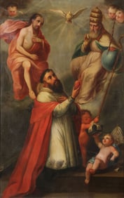 SIGNED COLONIAL MEXICAN PAINTING 18TH C