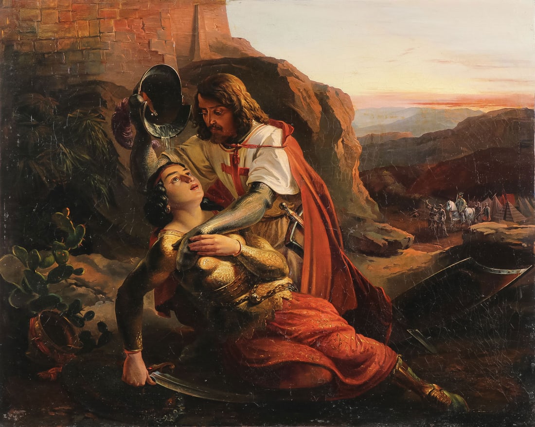 CRUSADER OIL PAINTING SIGNED & DATED 1863 (1 of 3)