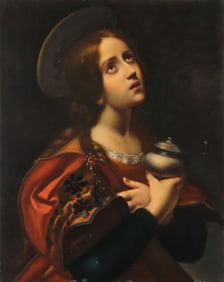 GREAT ITALIAN PAINTING MARY MAGDALENE 19TH C