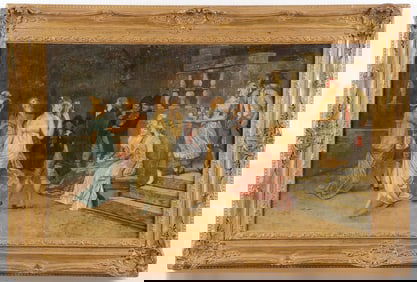 GREAT SIGNED GENRE PAINTING 19TH CENTURY