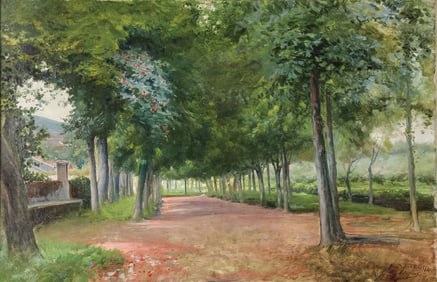 JOSE ARPA ORIGINAL SPRING LANDSCAPE PAINTING 1910