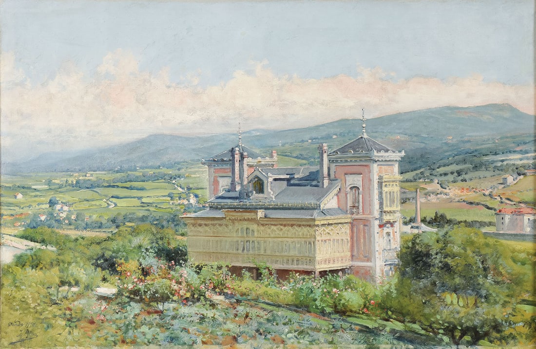 JOSE ARPA LANDSCAPE PAINTING, OVIEDO, 1910 (1 of 4)