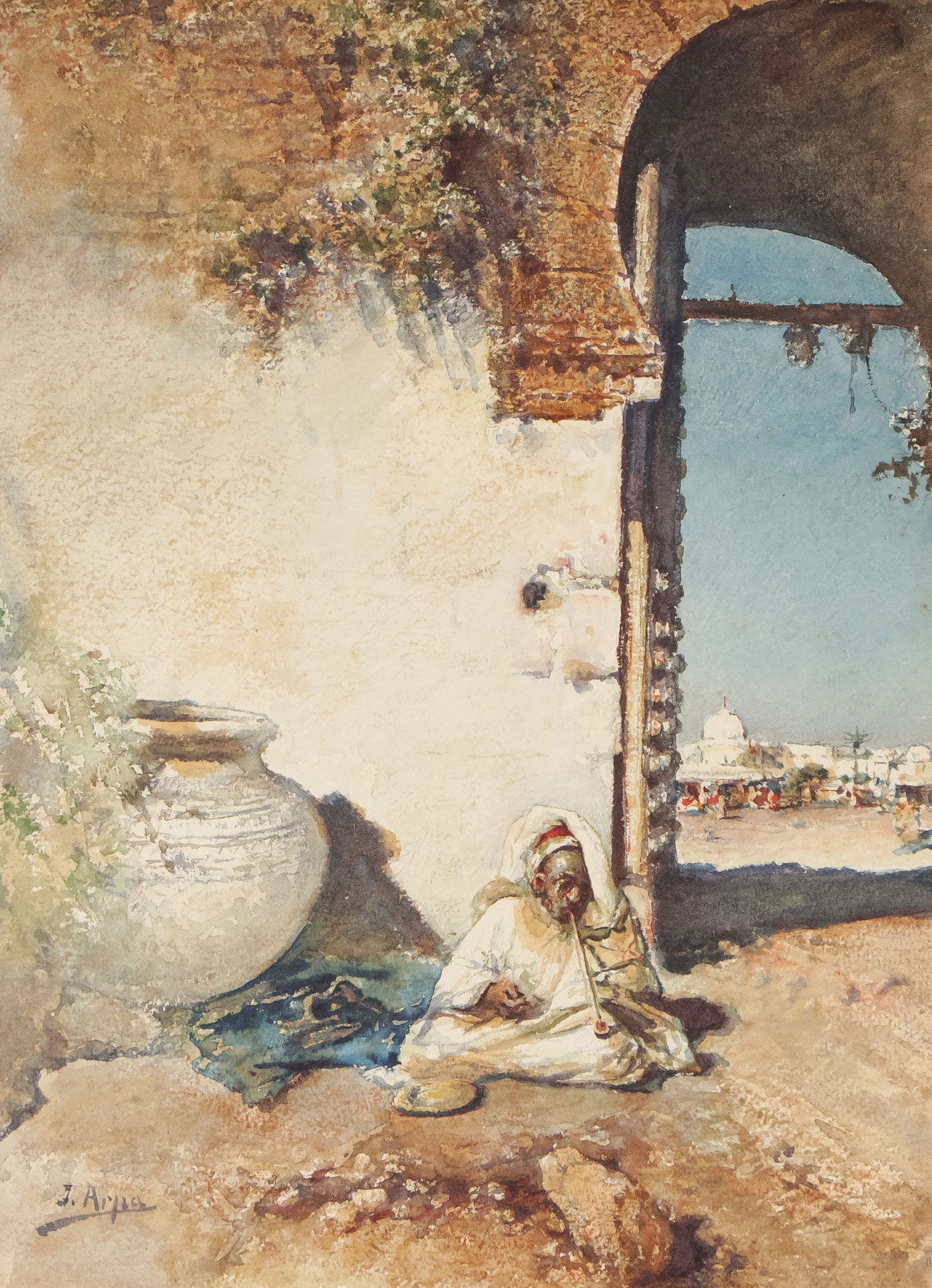 JOSE ARPA SIGNED ORIGINAL WATERCOLOR PAINTING (1 of 3)