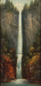 GREAT ELIZA BARCHUS SIGNED WATERFALL PAINTING