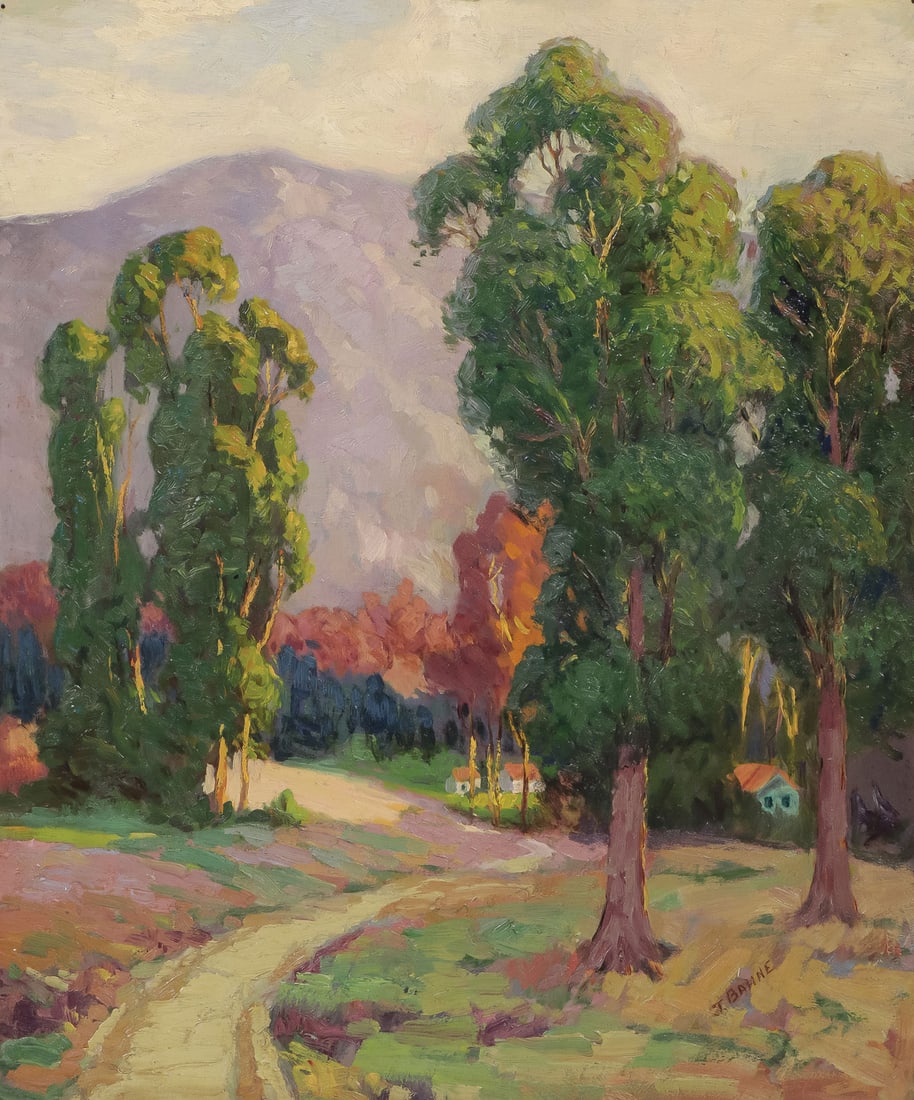 GREAT SIGNED CALIFORNIA LANDSCAPE C. 1920 (1 of 3)