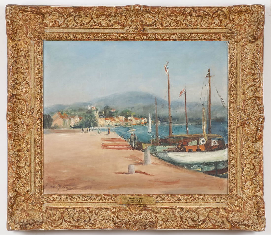 HENRI HAYDEN OIL PAINTING ST TROPEZ (1 of 4)