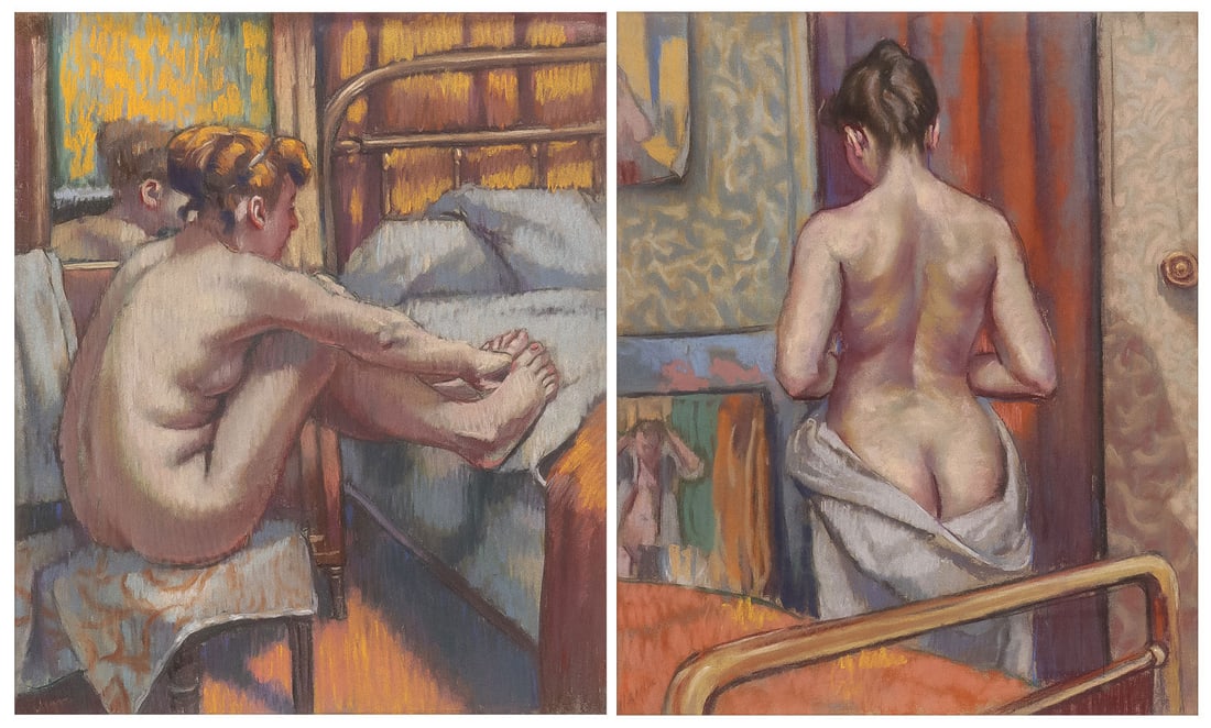 A PAIR OF FRENCH PASTEL NUDES (1 of 3)