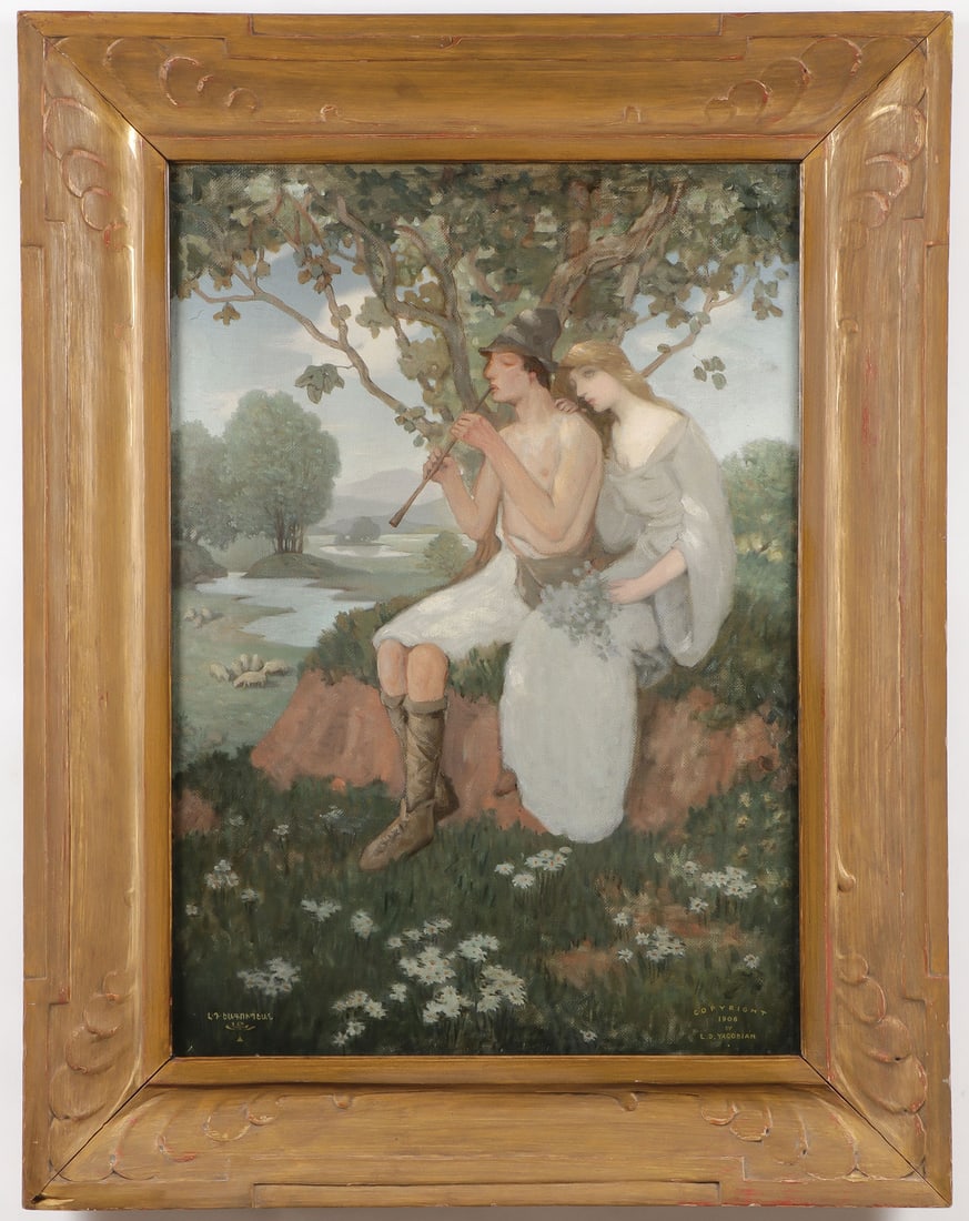 CHARMING OIL PAINTING SIGNED & DATED 1906 (1 of 5)