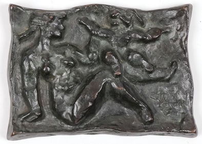 MODERNIST BRONZE PLAQUE, CHAIM GROSS