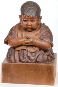 SIGNED CARVED WOOD DANISH SCULPTURE