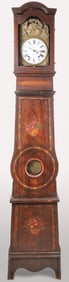 A FRENCH PAINTED LONGCASE COMTOISE CLOCK