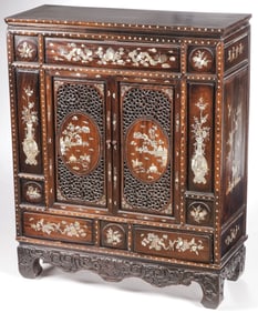 FINE CHINESE INLAID CARVED CABINET, CIRCA 1890