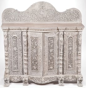 PIERCED CARVED ANGLO-INDIAN SIDEBOARD, 19th C