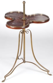 EDWARDIAN BRASS & MAHOGANY REVOLVING DUMBWAITER