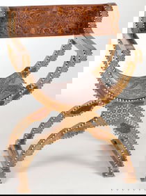 A GOOD SYRIAN SAVONAROLA INLAID CHAIR