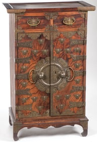19 CENTURY ASIAN BRASS MOUNTED CHEST