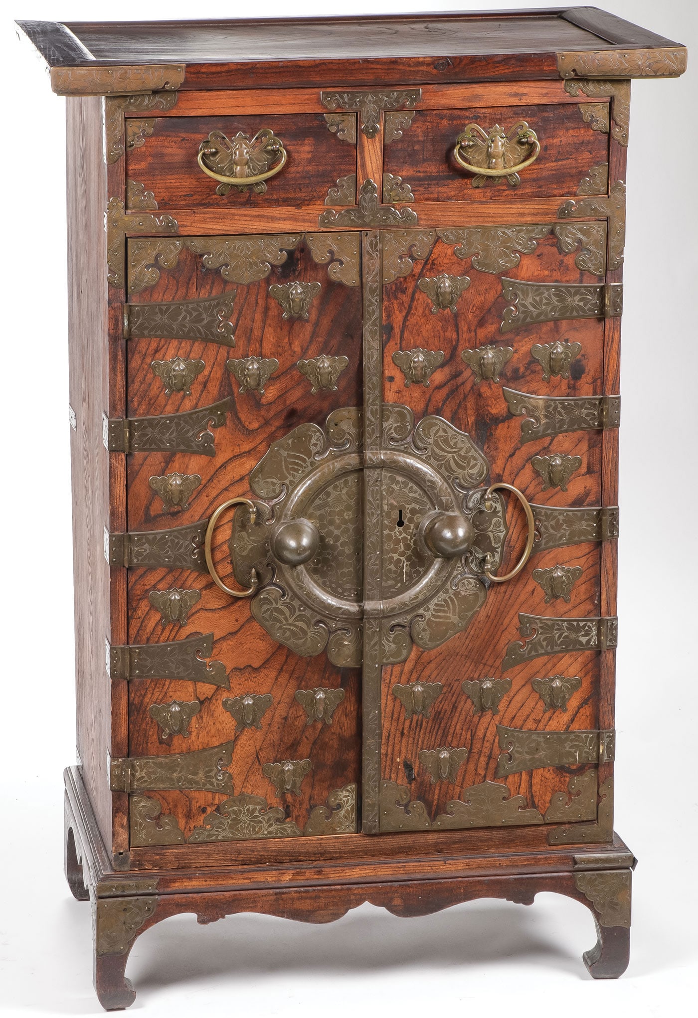 19 CENTURY ASIAN BRASS MOUNTED CHEST (1 of 2)
