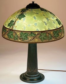 BRADLEY & HUBBARD REVERSE PAINTED TABLE LAMP