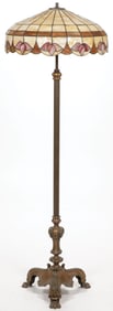 AMERICAN LEADED GLASS FLOOR LAMP, CIRCA 1915