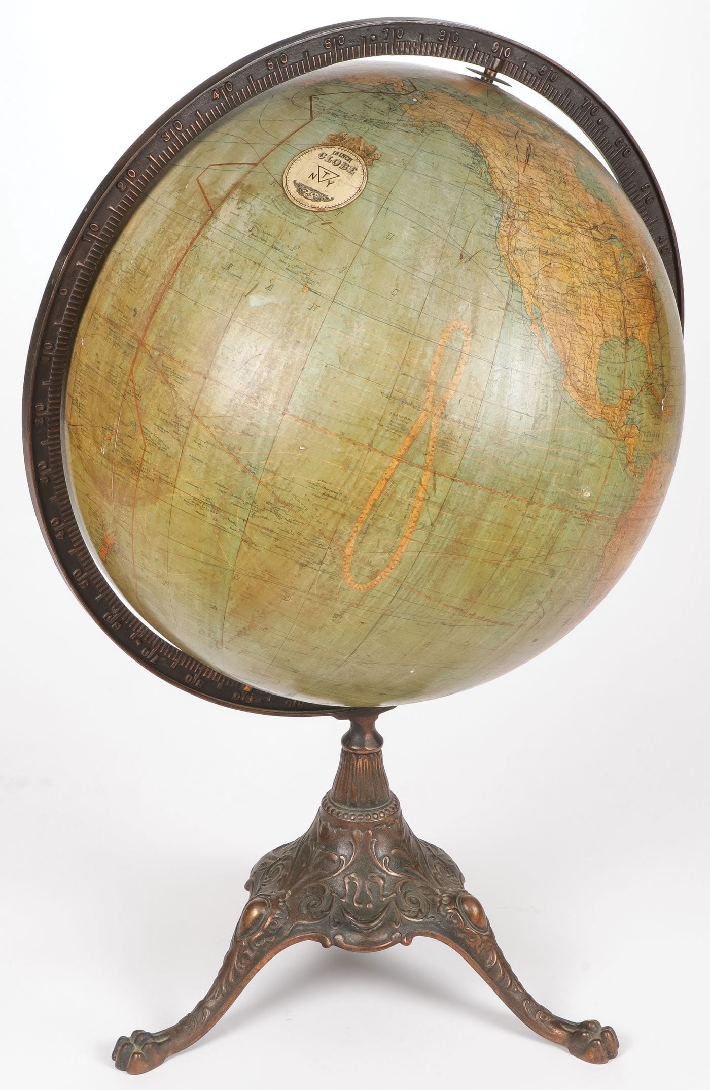 TERRESTRIAL 18 INCH GLOBE BY W. & A.K. JOHNSTON (1 of 2)