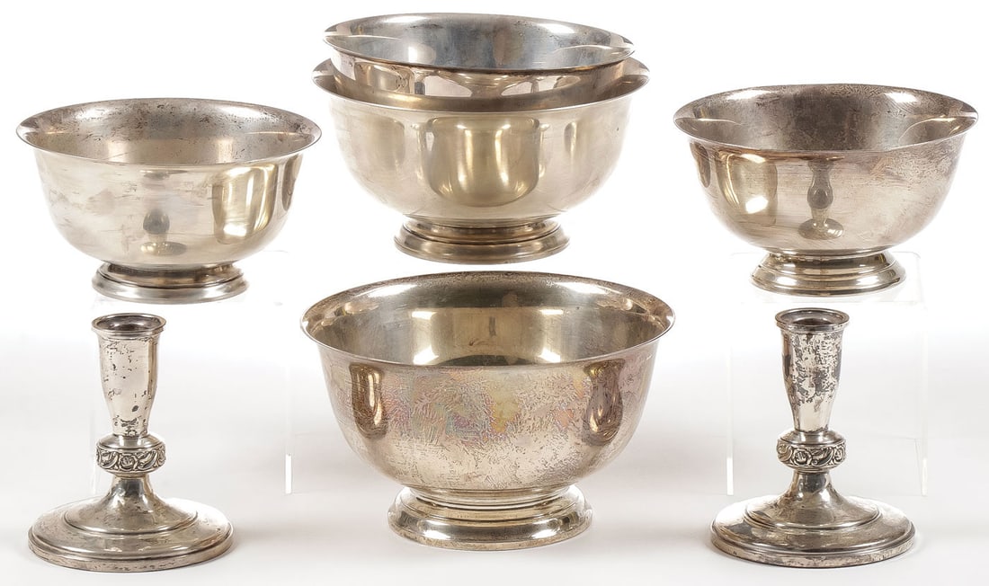 FIVE STERLING SILVER BOWLS (1 of 1)
