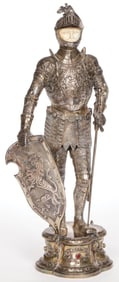 LARGE & IMPRESSIVE GERMAN SILVER KNIGHT C.1900