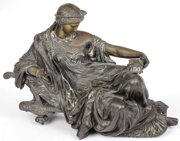 SIGNED FRENCH BRONZE OF PANDORA 19TH C