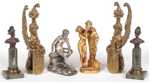 SIX MINIATURE BRONZES 19TH CENTURY