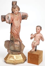 PR CARVED WOOD FIGURES OF THE CHRIST CHILD