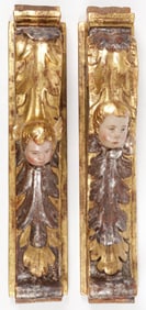 EXCEPTIONAL CARVED GILTWOOD PILASTERS 18TH C