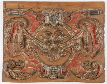 CARVED OAK RELIEF PANEL, 17TH C