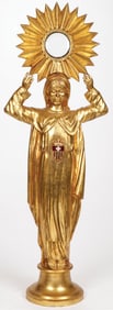 CARVED GILT WOOD FIGURAL MONSTRANCE