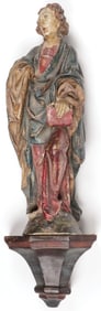 CARVED AND POLYCHROME FIGURE, ST. JOHN, 19TH C