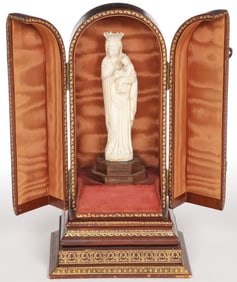 FRENCH CARVED  MARIAN SHRINE 19TH C