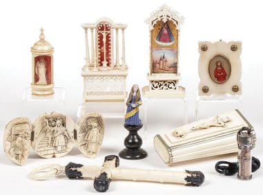 GROUP OF CARVED  & OTHER DEVOTIONAL ITEMS