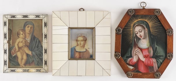 THREE MINITURE DEVOTIONAL PAINTINGS