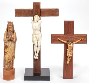 CARVED  GROUP 17TH/18TH C