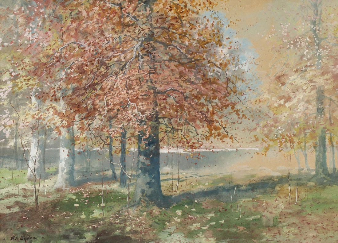 SIGNED AMERICAN AUTUMN LANDCAPE PAINTING (1 of 3)